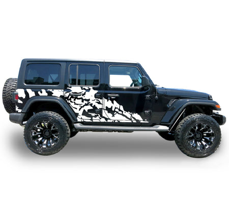 Big skull Splash Stripes sticker for Jeep Wrangler JL 2018 2019 2020 2021 2022 2023 2024 2025 graphic mud