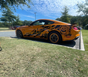 Halloween Pumpkin for Ford Mustang 2014 -2023 Halloween costume  Graphics decals stickers design look