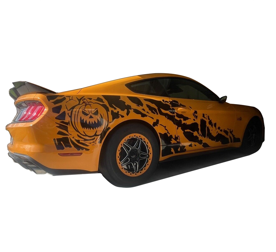 Halloween Pumpkin for Ford Mustang 2014 -2023 Halloween costume  Graphics decals stickers design look