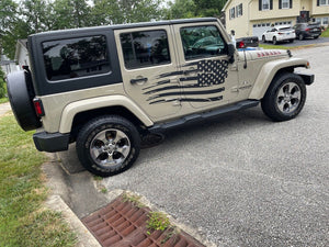 Set of Side US flag Doors Sticker wrap design Kit for Jeep Wrangler JL 2018 2019