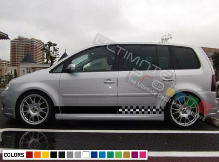 2 Stickers Decal for VW Volkswagen Touran Stripe body door part Compact MPV arm