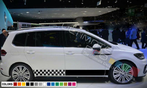 2 Stickers Decal for VW Volkswagen Touran Stripe body door part Compact MPV arm