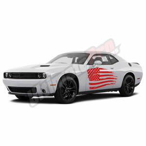 side USA Flag graphic kit For DODGE Challenger SRT Hellcat RT SRT USA LX 2009 - 2020