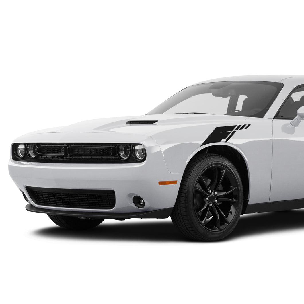 Front Fender twin stripes Sticker Decal kit for Dodge CHALLENGER V6 RS 3.6L 6.2l V8