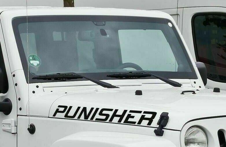 2x Punisher Decal sticker For Jeep Wrangler JL JK Hood Bonnet flare