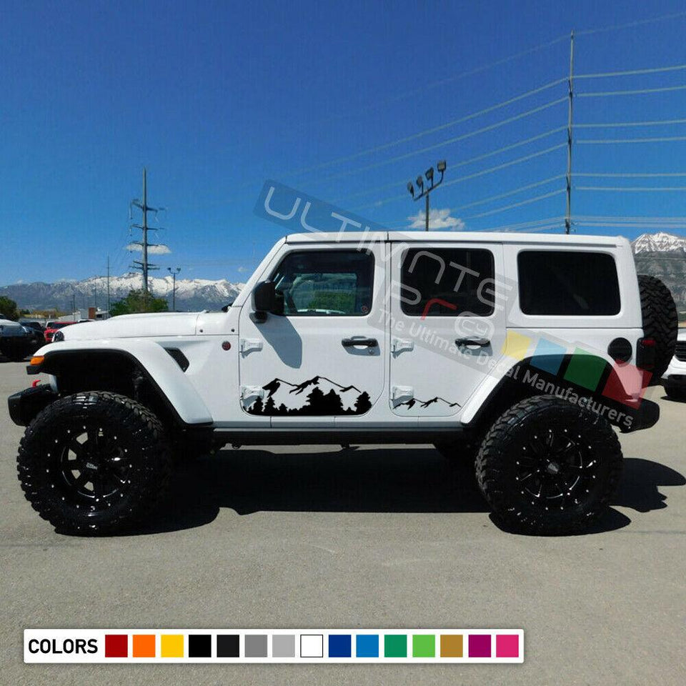 Decal sticker kit For Jeep Wrangler RUBICON Sahara TJ JK lift mountain stripe