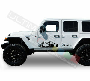 Decal sticker kit For Jeep Wrangler RUBICON Sahara TJ JK lift mountain stripe