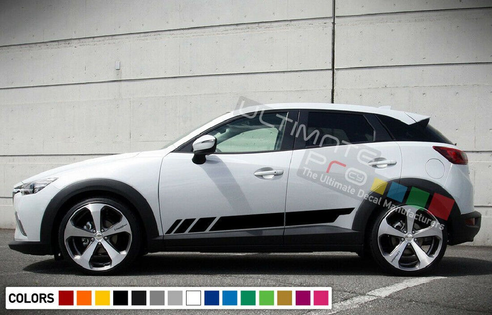 2x Decal sticker Stripe kit compatible with Mazda CX3 suv Body Wing Splitter Lip