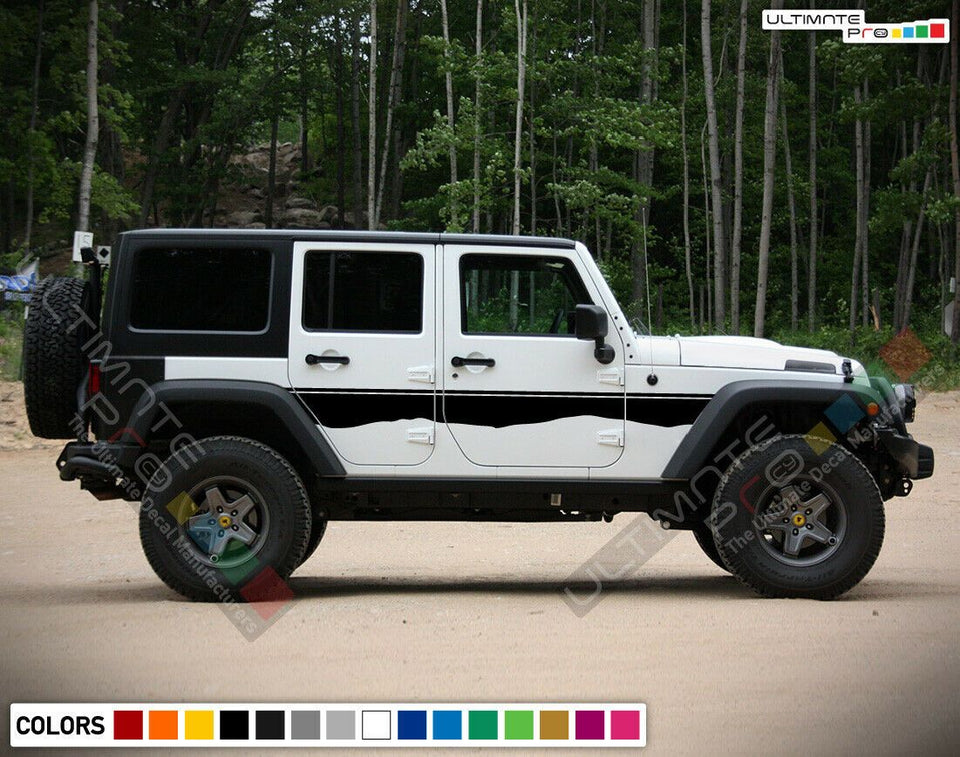 Scratch covering 2x Door Decal Vinyl Stripes for Jeep Wrangler Pattern Sticker scratch remover covering