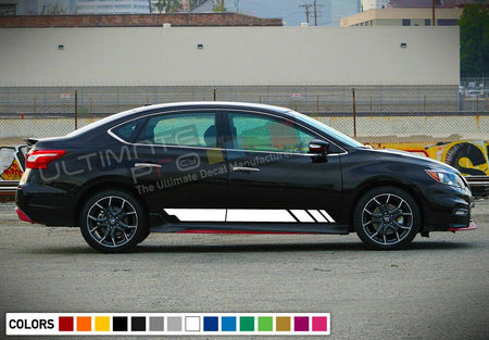 2x Doors Stickers Decals kit for Nissan Sentra Stripe door mirror step body wing