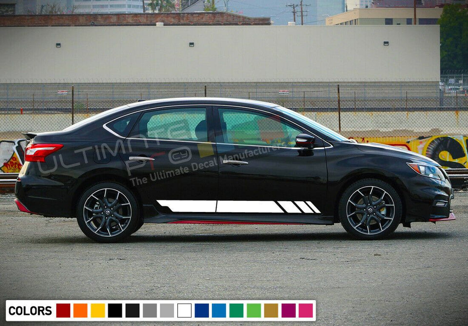 2x Doors Stickers Decals kit for Nissan Sentra Stripe door mirror step body wing