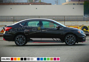 2x Doors Stickers Decals kit for Nissan Sentra Stripe door mirror step body wing