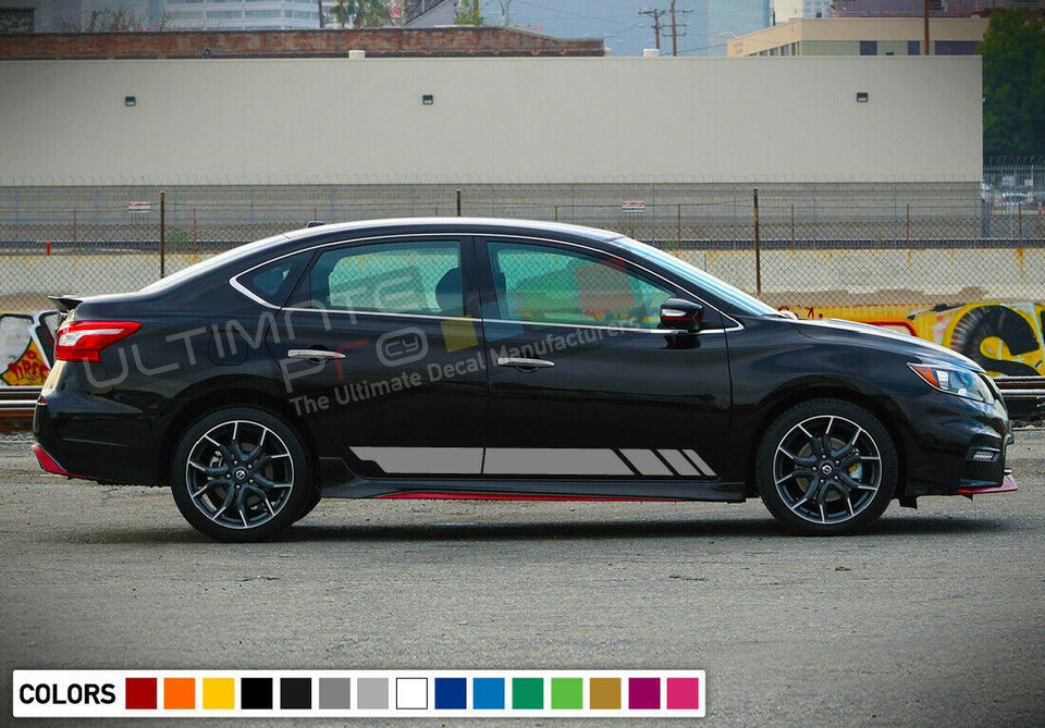 2x Doors Stickers Decals kit for Nissan Sentra Stripe door mirror step body wing