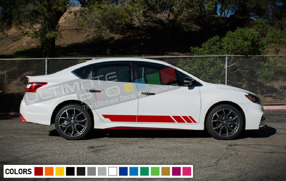 2x Doors Stickers Decals kit for Nissan Sentra Stripe door mirror step body wing