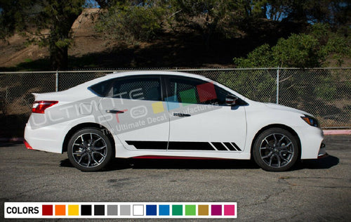 2x Doors Stickers Decals kit for Nissan Sentra Stripe door mirror step body wing