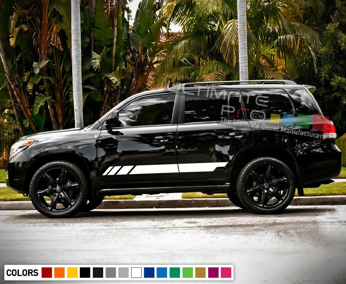 2x Side Stripe Decal Sticker Kit for Toyota Land Cruiser Off Road Spar ...