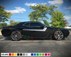 Hokey look Side Stripe Wrap Decal Sticker Kit for Dodge Challenger SRT Demon 2008 - 2023