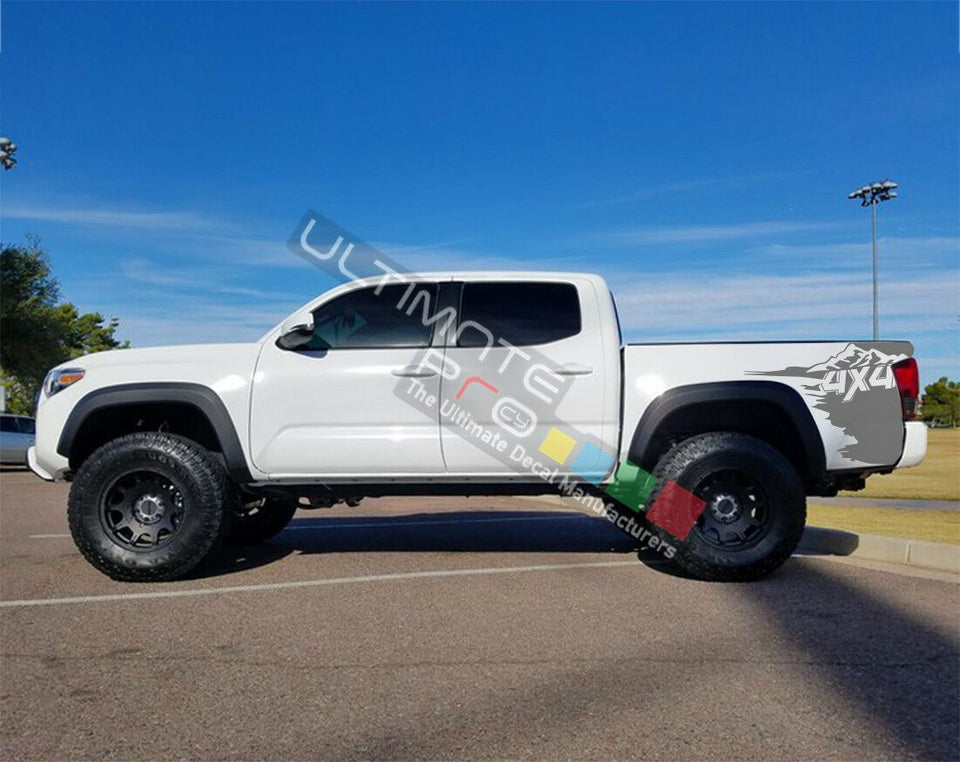 2x Side Stripes Decal Sticker Kit for Toyota Tacoma 4x4 Wrap bed Lifted Rims