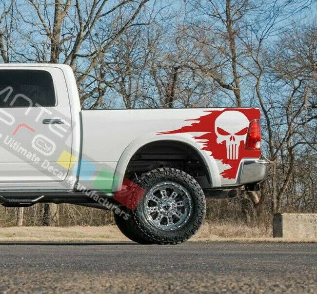 2x Side Stripes Sticker Kit for Dodge Ram design Punisher Wrap Bed 2006 till present model