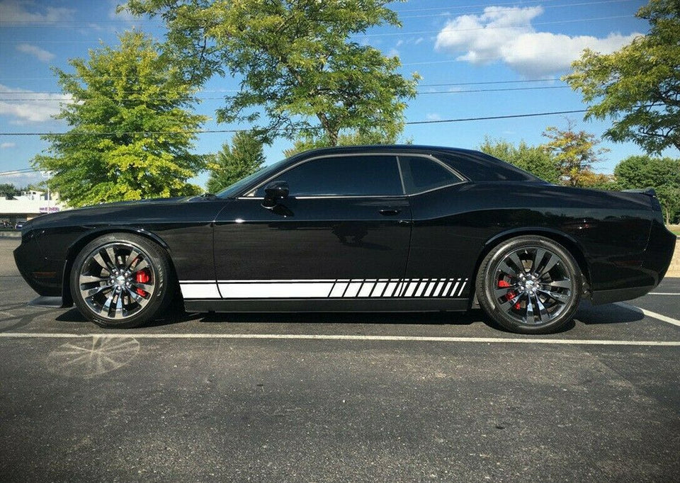 Racing Daytona Sticker Decal Side Door Stripe Kit for Dodge Challenger RT Sport 2011+