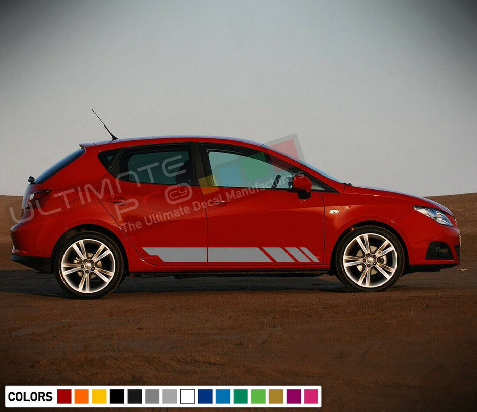 2x Sticker Decal stripe kit for Seat Ibiza spoiler light racing bonet skirt head