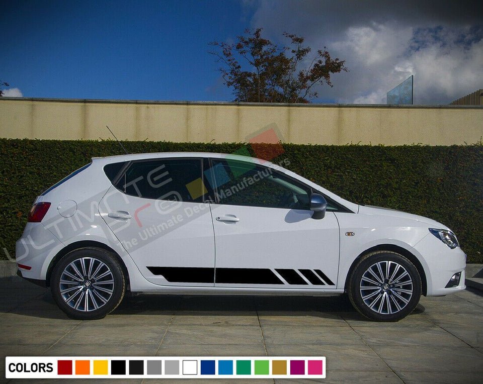 2x Sticker Decal stripe kit for Seat Ibiza spoiler light racing bonet skirt head