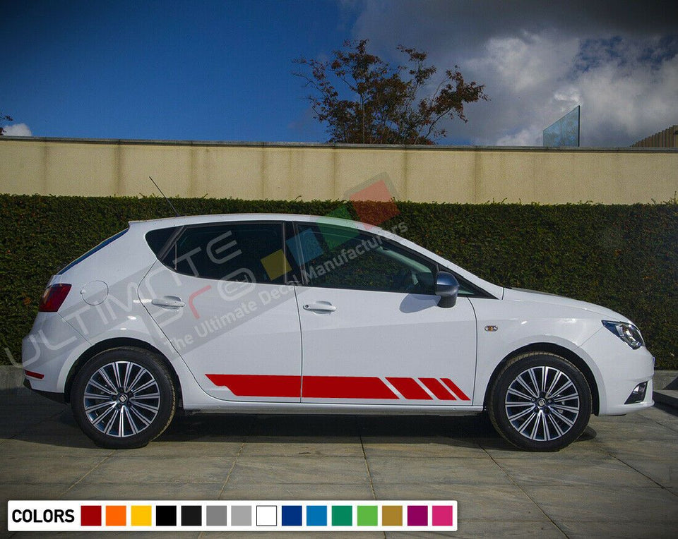 2x Sticker Decal stripe kit for Seat Ibiza spoiler light racing bonet skirt head
