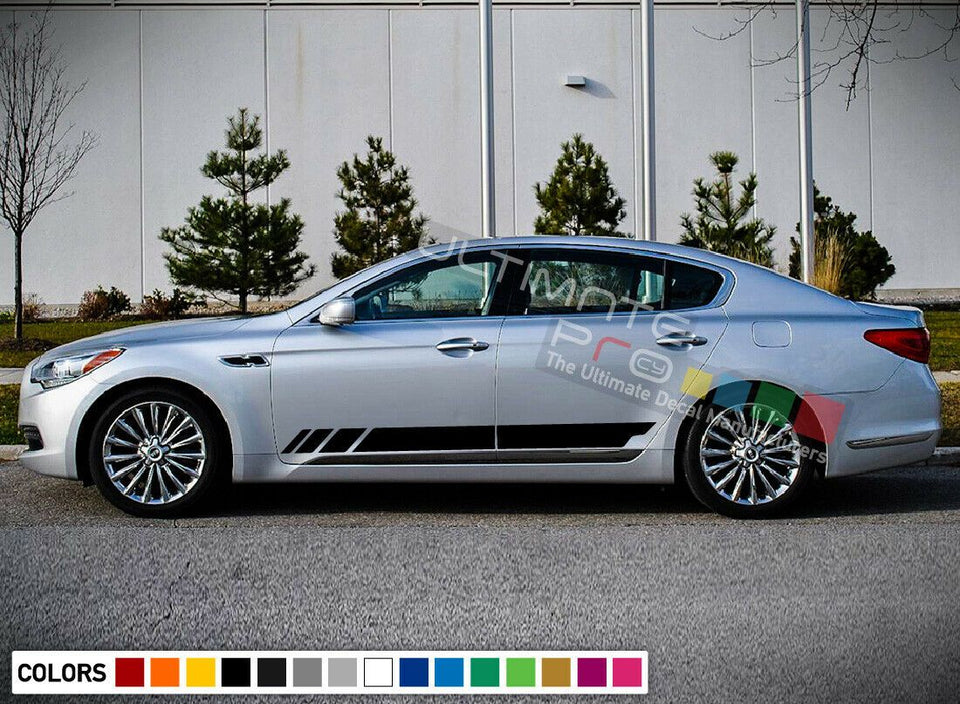 2x Sticker Decal Vinyl Side Door Stripes for Kia K900 Racing 2015 - 2018 Bumper