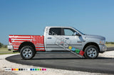 2x Stickers side bed Stripes for Dodge Ram design US flag American 2009 - 2023