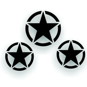 3 Military star For Jeep Restoration Decal Kit U.S. Army Marine MP M37 M38 Truck