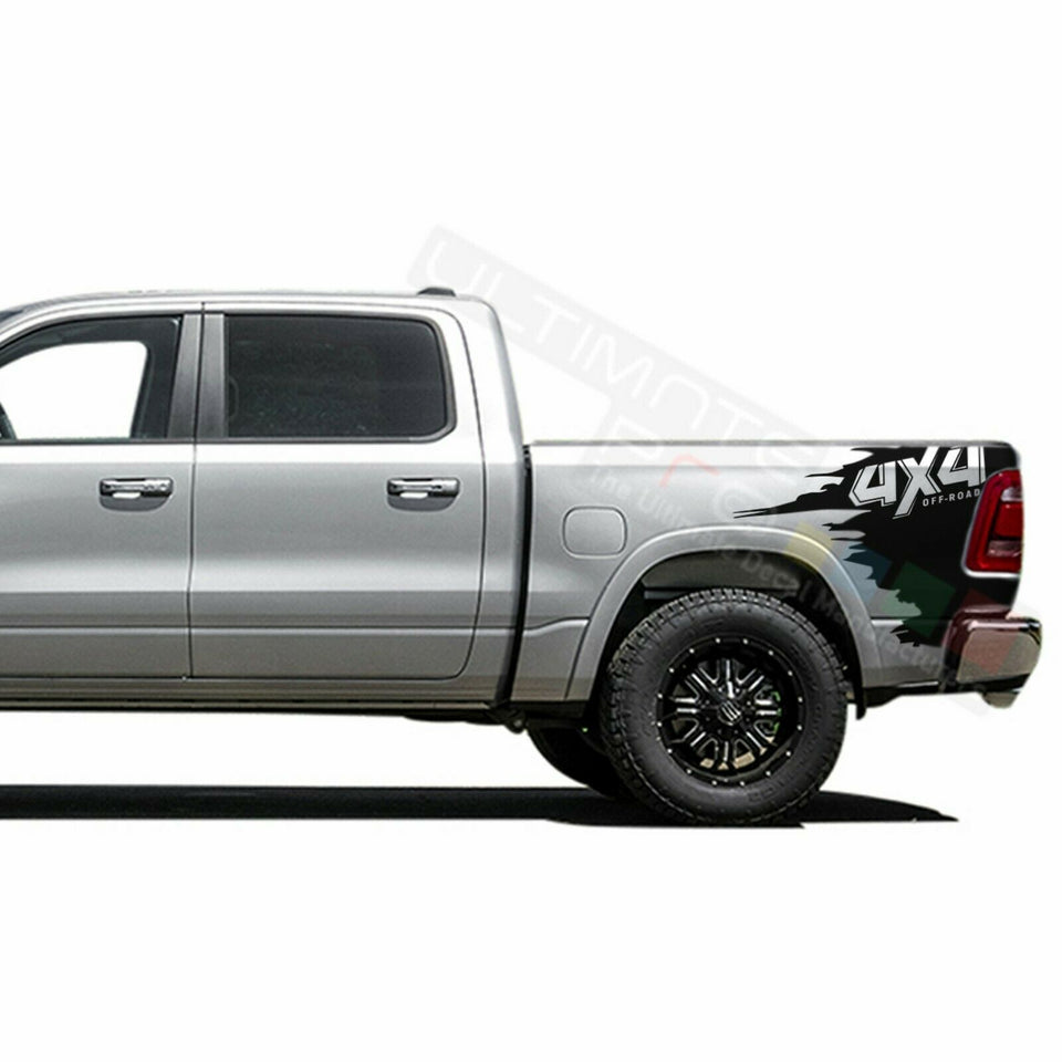 4x4 Decal Sticker Graphic Side Bed off road Stripes for Dodge Ram Crew Cab 1500