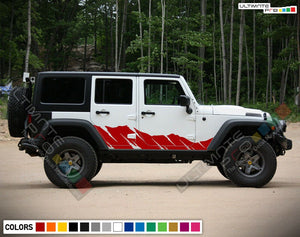 Wavy 'Offroad Frequencies' Stripes for Jeep Wrangler Lip Skirt Wing trunk off road 4x4 Sticker Decal Vinyl