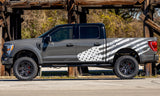 Usa big flag look 14th Gen Graphic skull distorted Graphics crewcab cab 2X Side design DECAL bar Sticker for Ford F150 wrap-thirteenth-generation decal CAB 2020 2021 2022 2023 XL XLT