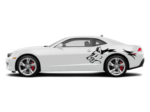 Wolf graphics design decal sticker for Chevrolet Camaro SS 2010 2015 2019 2022