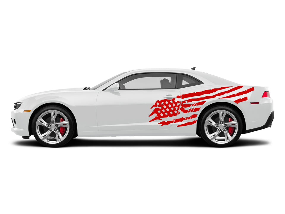 USA Design for Chevrolet Camaro SS 2010 2014 2017 2022  rear flag wide