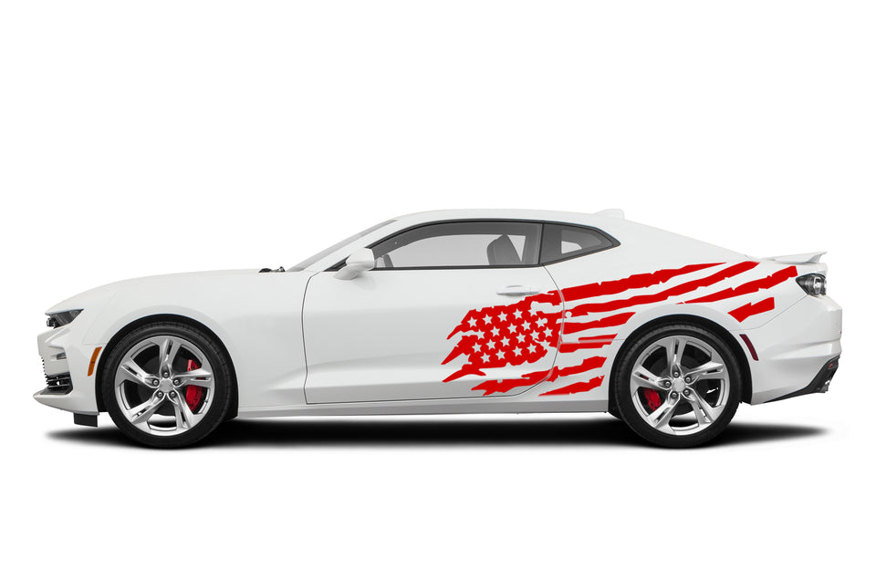 USA Design for Chevrolet Camaro SS 2010 2014 2017 2022  rear flag wide