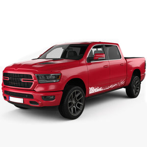 Decal Sticker Vinyl Door Mud Splash for Dodge Ram Bed Cover Storage Shade Mesh