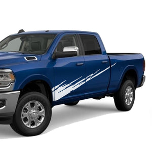 Graphic Brush Doors Stripes Wrap Decal Sticker for Dodge Ram Crew Cab 1500