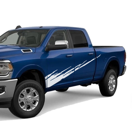 Graphic Brush Doors Stripes Wrap Decal Sticker for Dodge Ram Crew Cab 1500