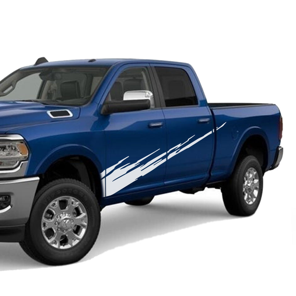 Graphic Brush Doors Stripes Wrap Decal Sticker for Dodge Ram Quad Cab 3500