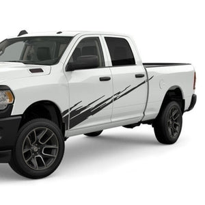 Graphic Brush Doors Stripes Wrap Decal Sticker for Dodge Ram Crew Cab 2500