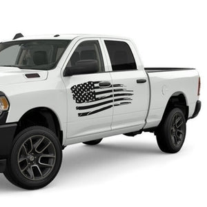 American Flag Side Doors Wrap Decal Sticker for Dodge Ram Quad Cab 1500