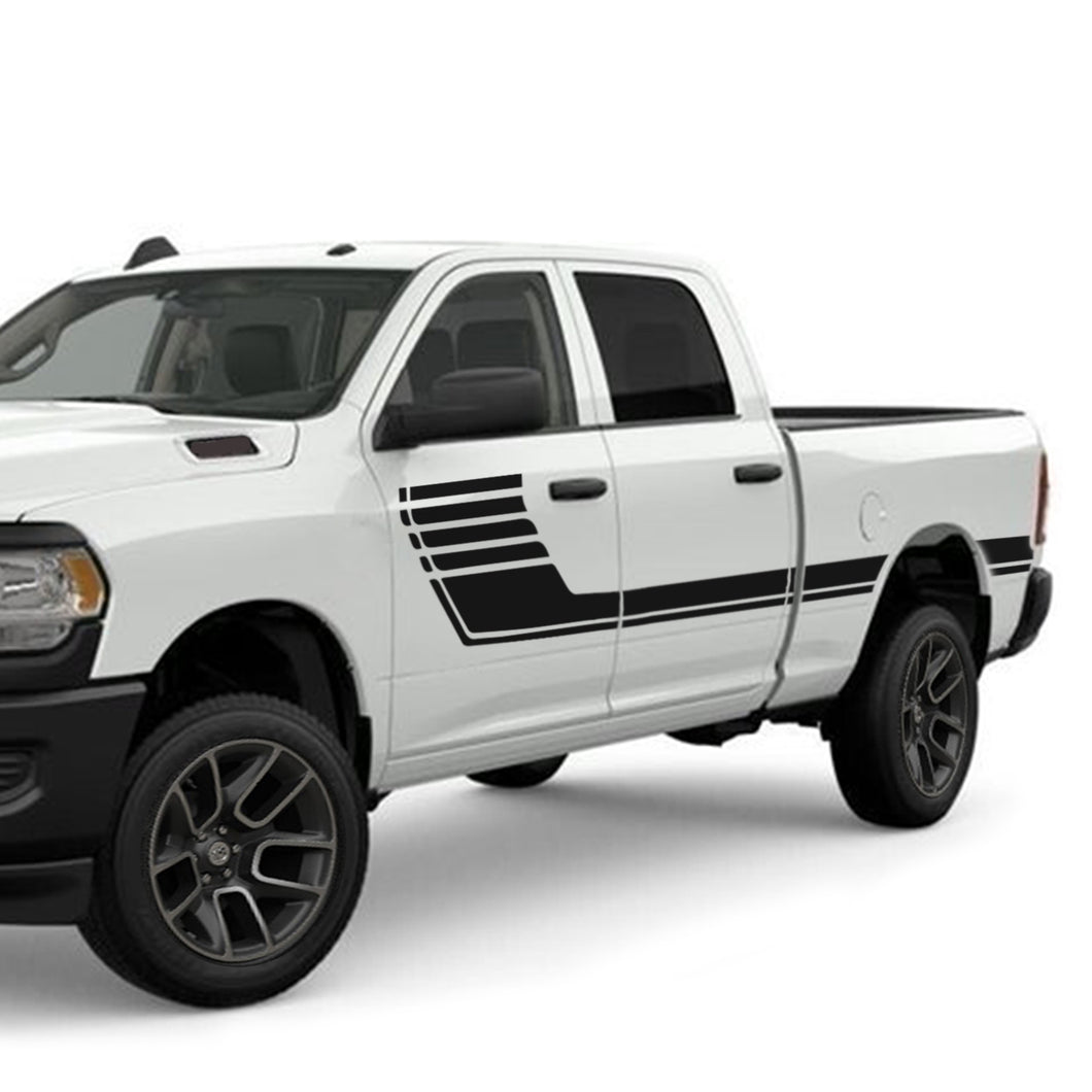 Hokey style stripes Side Door Stripes Racing Sport Wrap Decal Sticker for Dodge Ram Quad Cab 2500