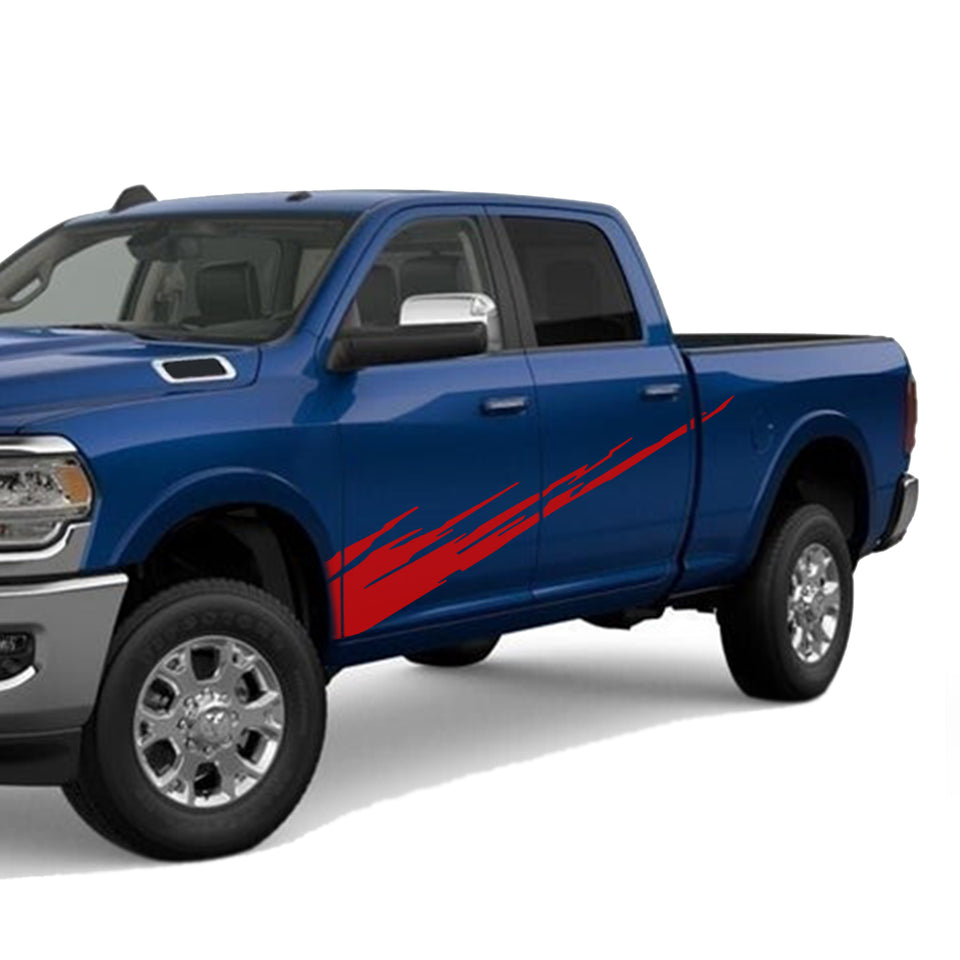 Graphic Brush Doors Stripes Wrap Decal Sticker for Dodge Ram Crew Cab2500 3500