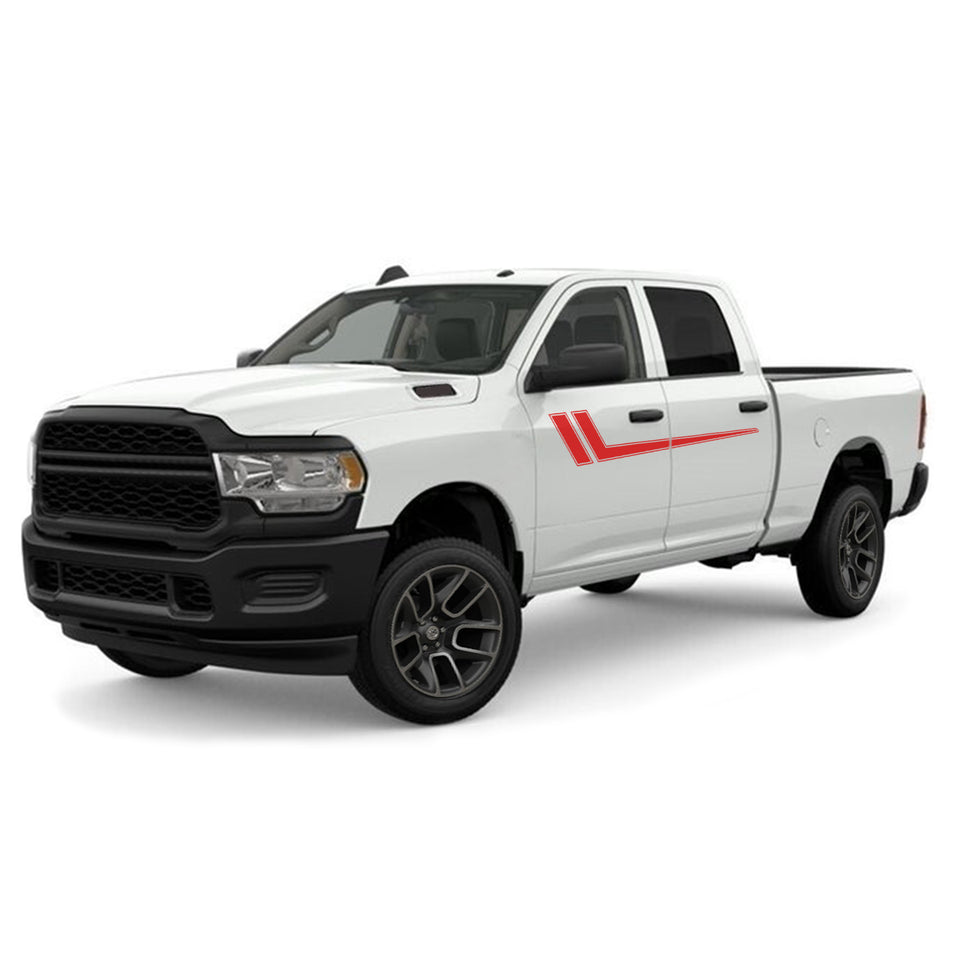 Hockey Stripes Wrap Side Doors Mirror Decal Sticker for Dodge Ram Quad Cab 3500