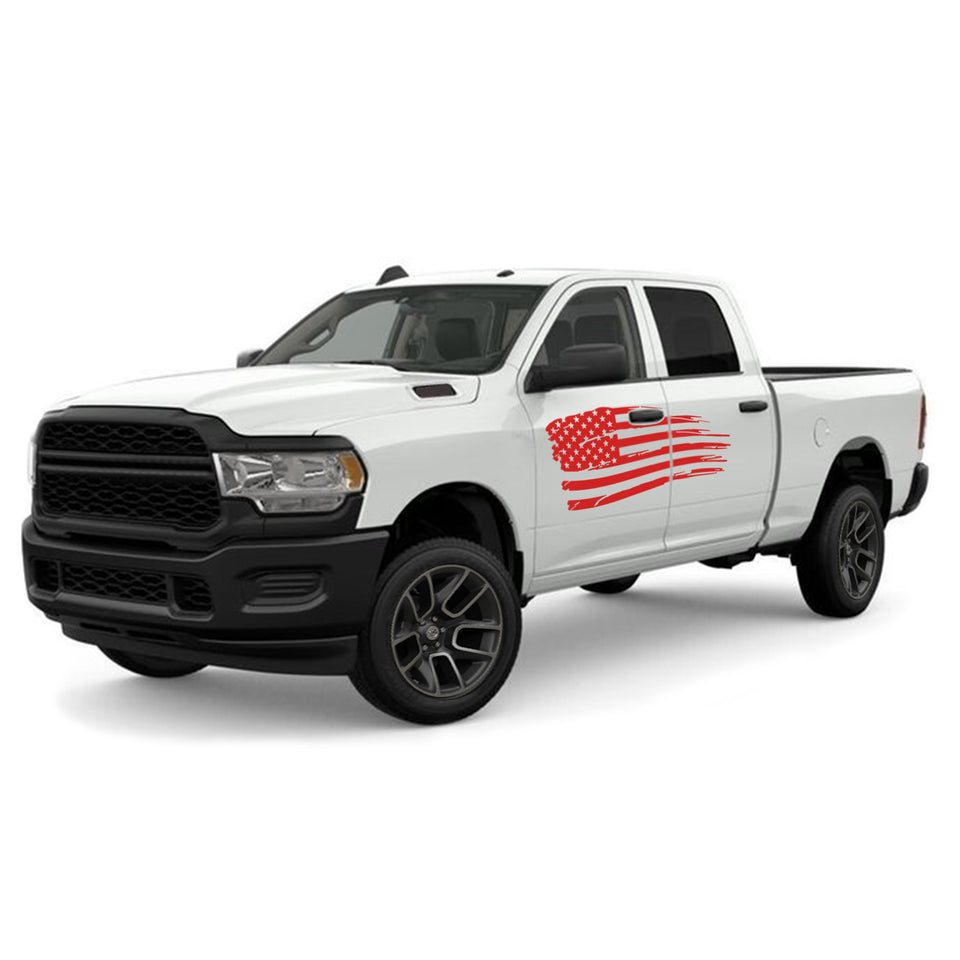 American Flag Side Doors Stripes Wrap Decal Sticker for Dodge Ram Crew Cab 2500