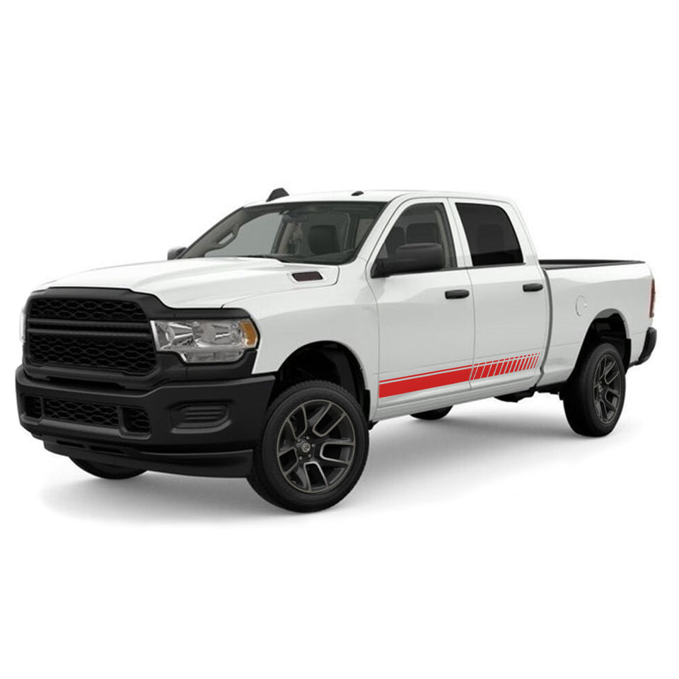 Side Doors Stripes Racing Sport Wrap Decal Sticker for Dodge Ram Quad Cab 2500