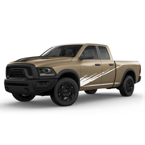 Graphic Brush Doors Stripes Wrap Decal Sticker for Dodge Ram Quad Cab 1500