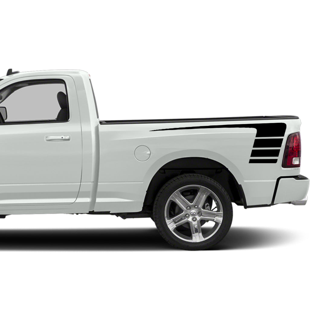 Hokey spear bed  Stripes Wrap Side Doors Mirror Decal Sticker for Dodge Regular Cab 1500 str8