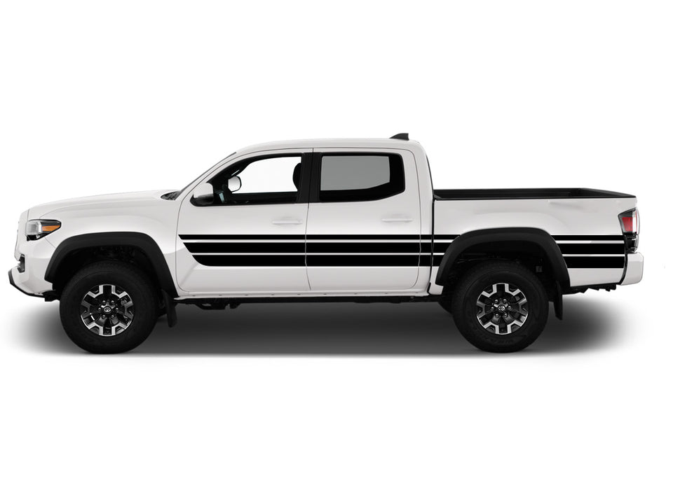 Decal For TOYOTA TACOMA Side Door Bed Treble Lines Design Vinyl Sticker